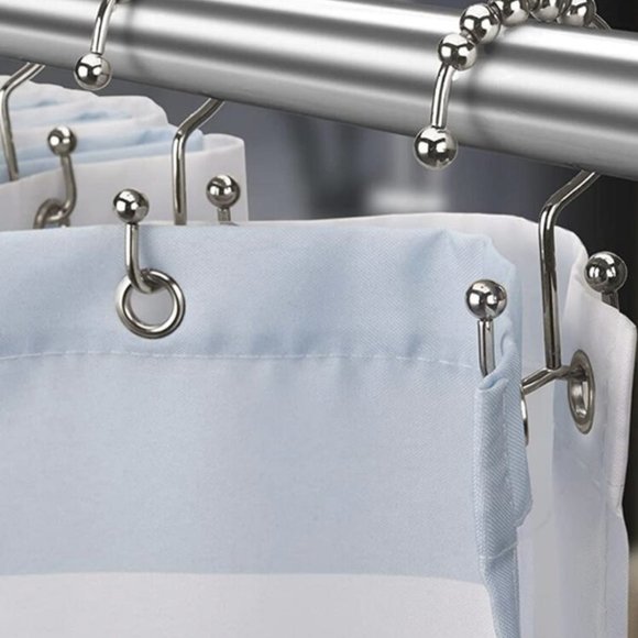Shower Curtain Hooks Rings Stainless Steel Set of 12 Hooks NEW - Picture 6 of 6